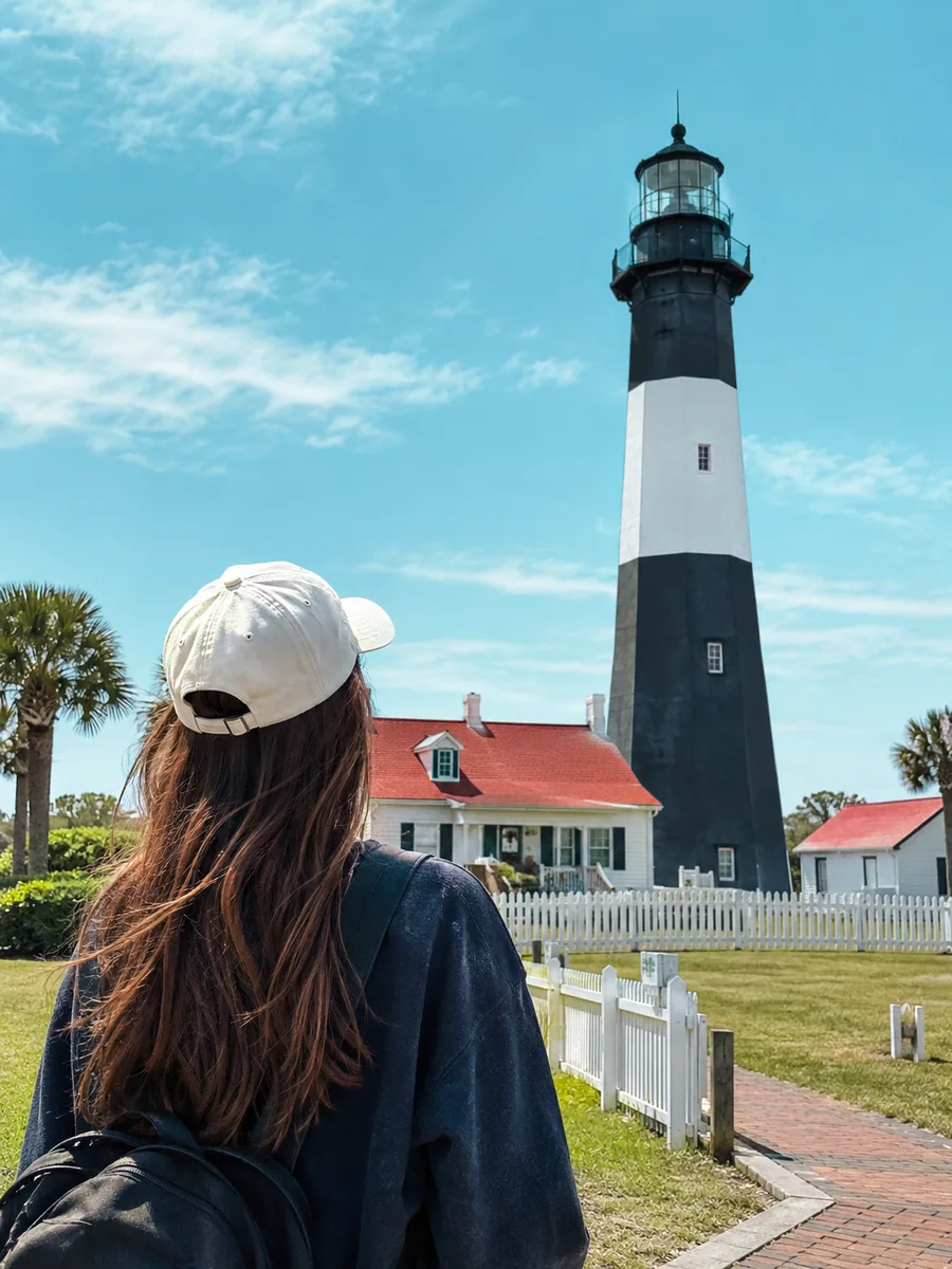 Aussicht auf die Tybee Island Light Station und das Museum